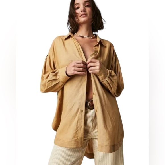 Free People Yin Yang Tie Dye Graphic Buttondown We The Free - Picture 6 of 12